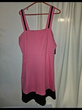 New York & Company Pink Tank Dress with Black Trim Xl Nwt